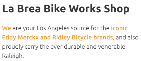 La Brea Bike Works Shop
